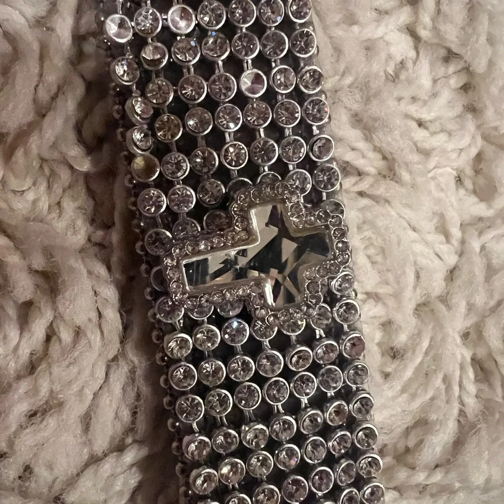 Little girls rhinestone western belt with snaps to change buckle